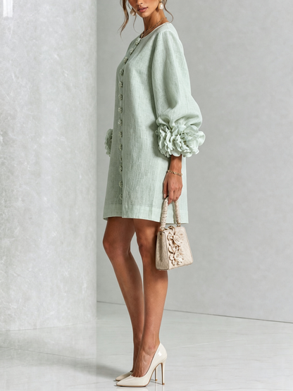 Silvia - Robe chemise mini avec manches à volants