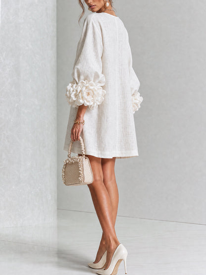 Silvia - Robe chemise mini avec manches à volants