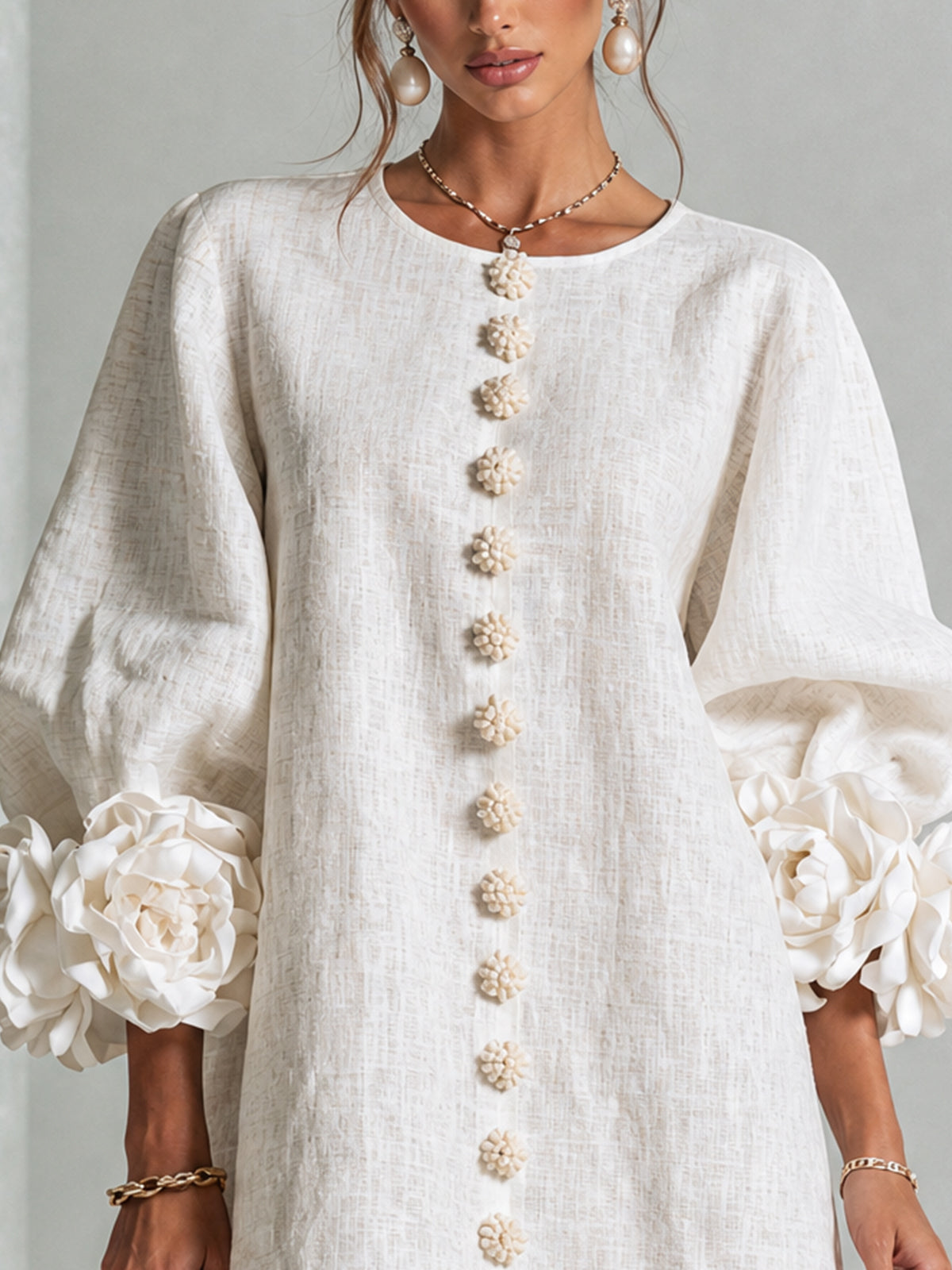 Silvia - Robe chemise mini avec manches à volants
