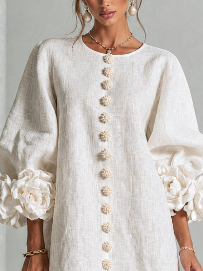 Silvia - Robe chemise mini avec manches à volants