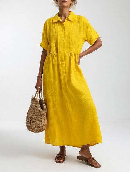 Milagros - Robe chemise maxi en coton