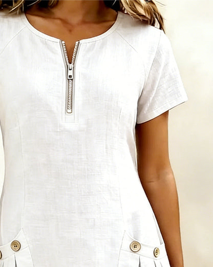 Lina - Robe A-ligne en coton-lin