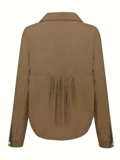 Elowen - Blouse à manches longues avec revers et franges