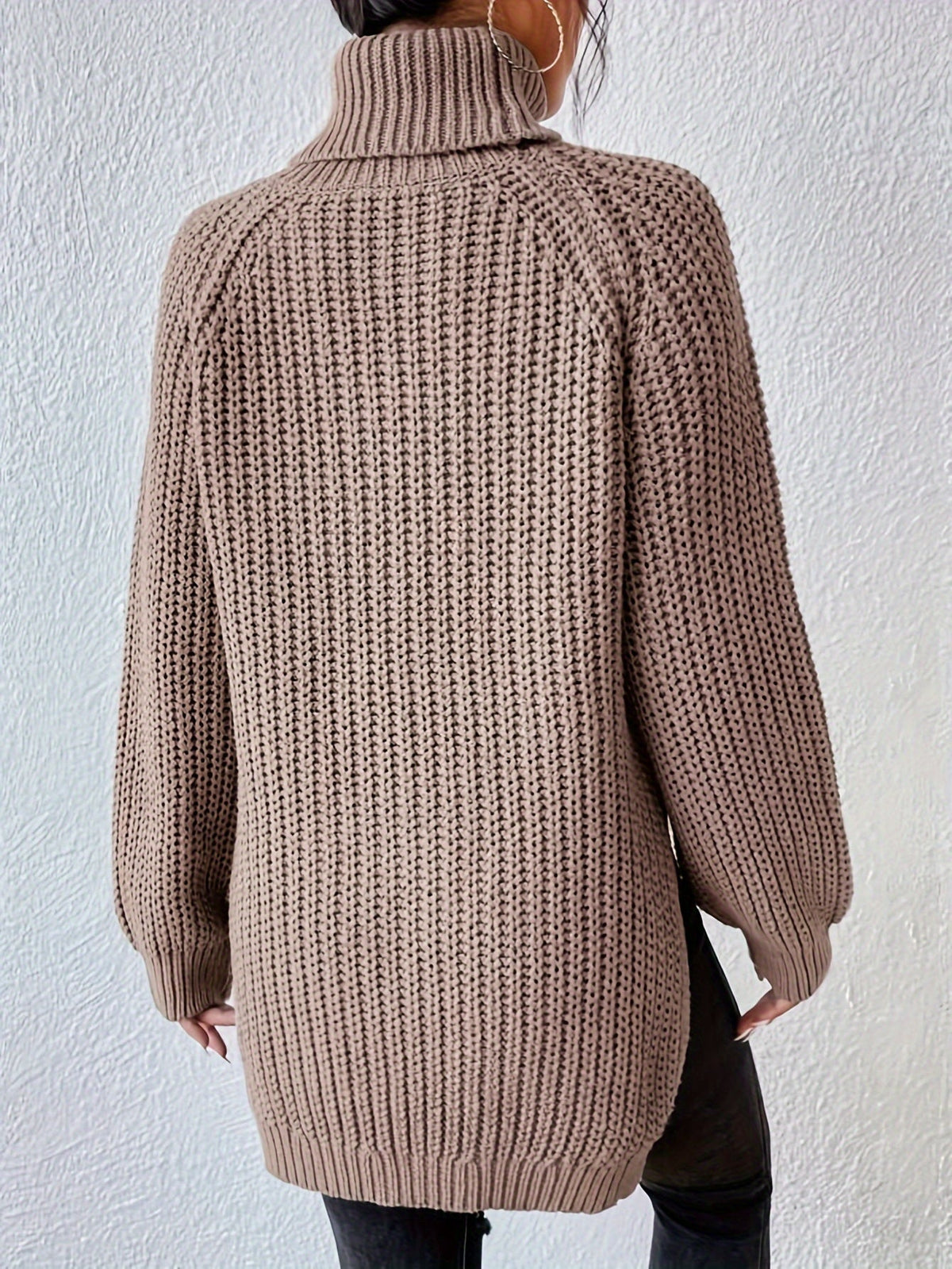 Lysette - Haut en tricot à raglan avec col montant