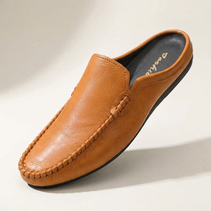 Randy - Mules en cuir avec couture mocassins