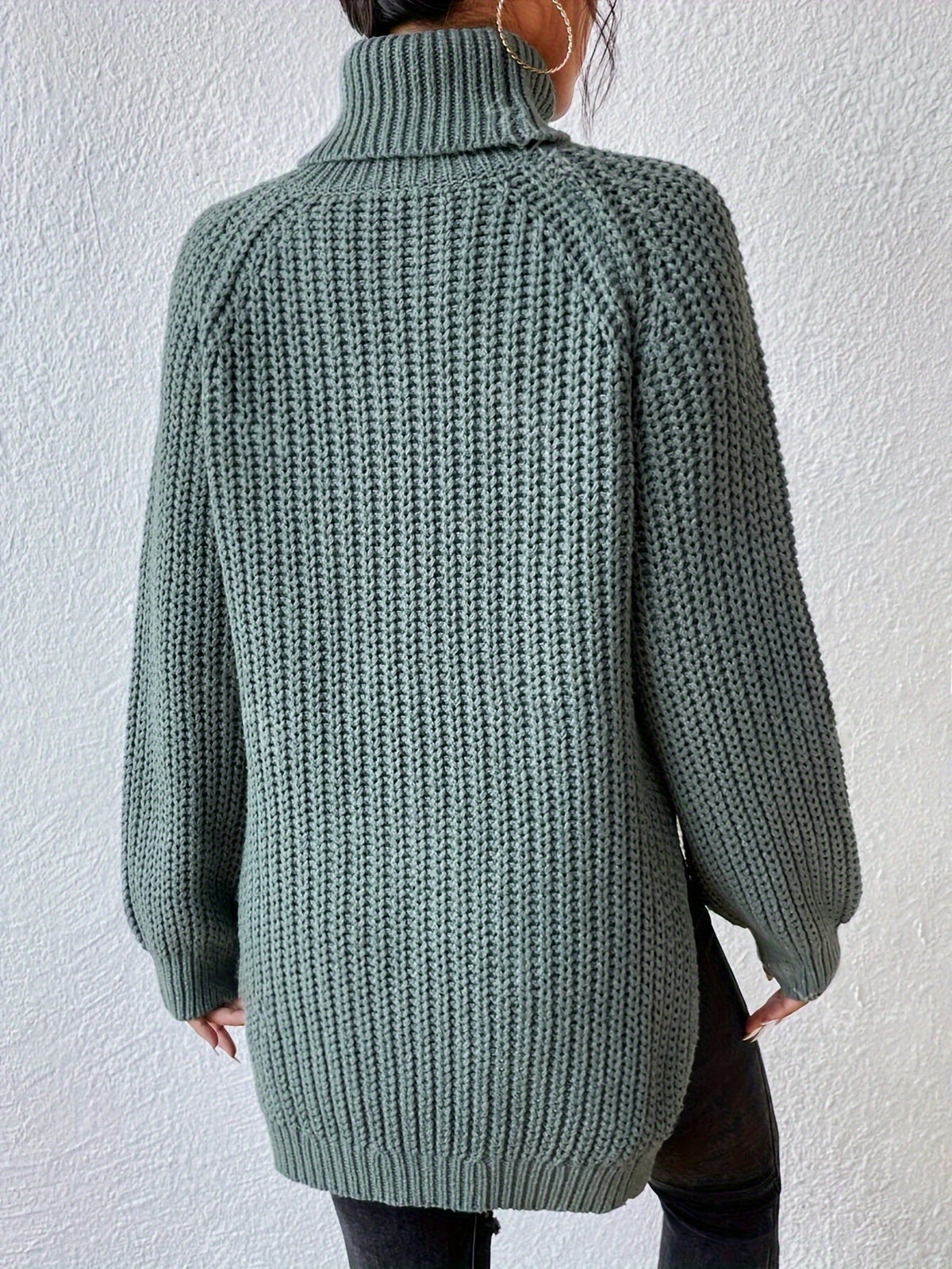 Lysette - Haut en tricot à raglan avec col montant
