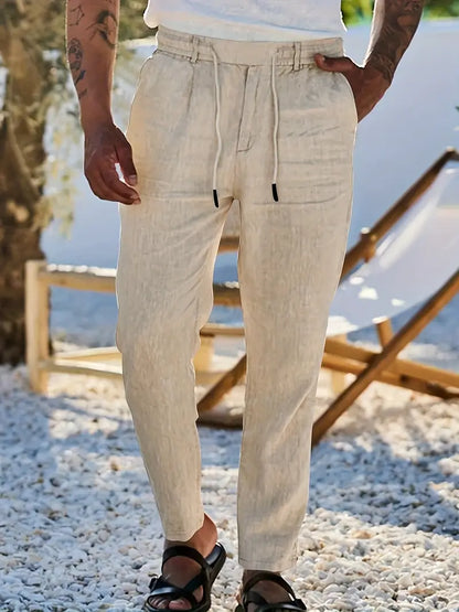 Avenor - Pantalon en lin large avec cordon de serrage