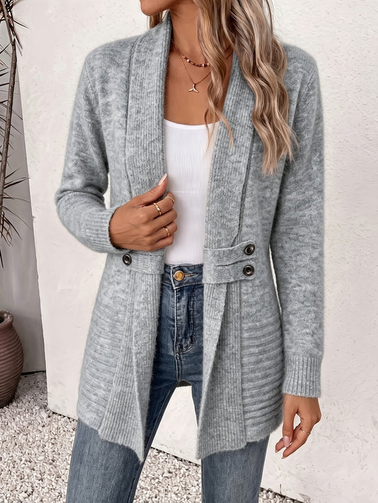 Felecia - Cardigan ceinturé mi-long