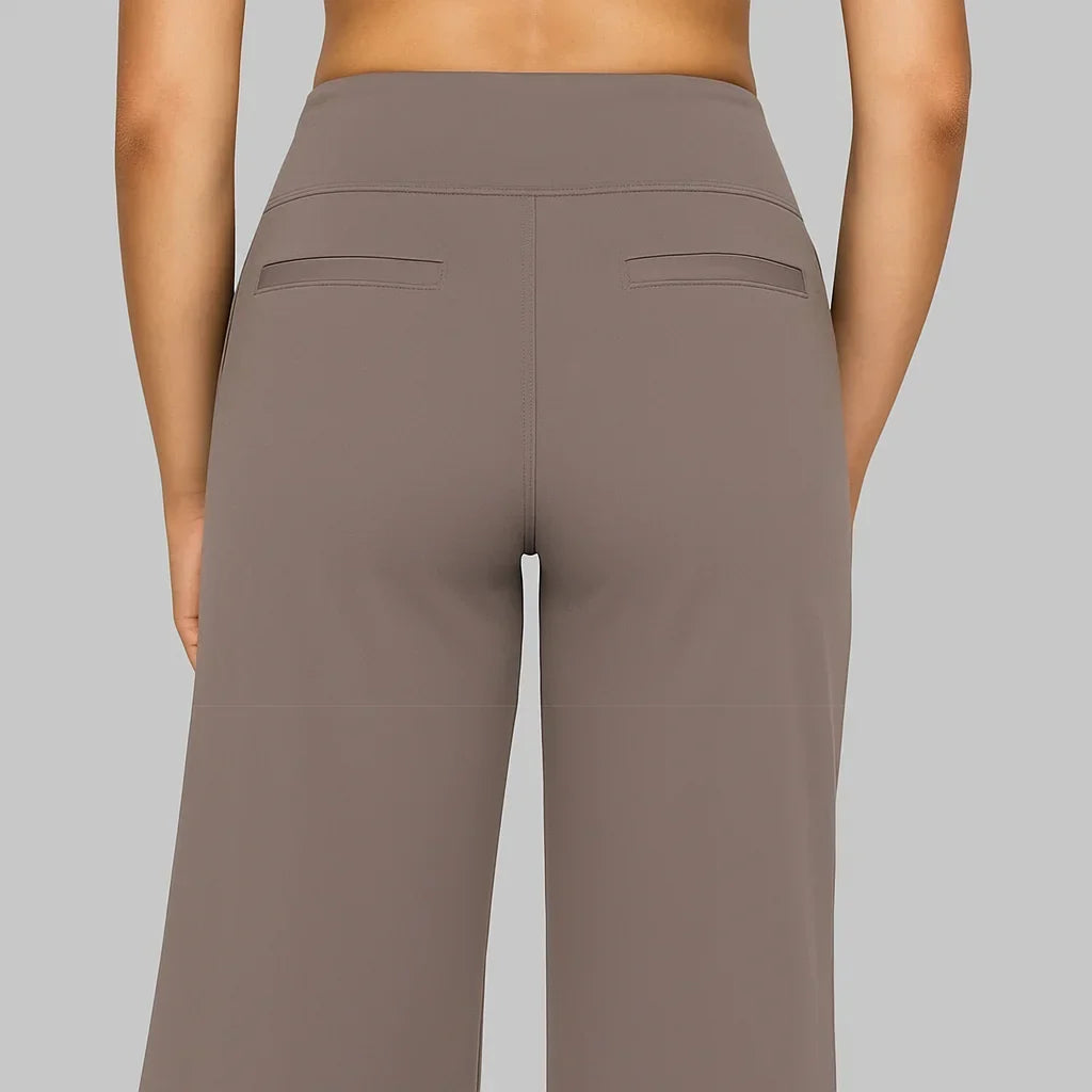 Klara - Pantalon extensible taille haute avec poches