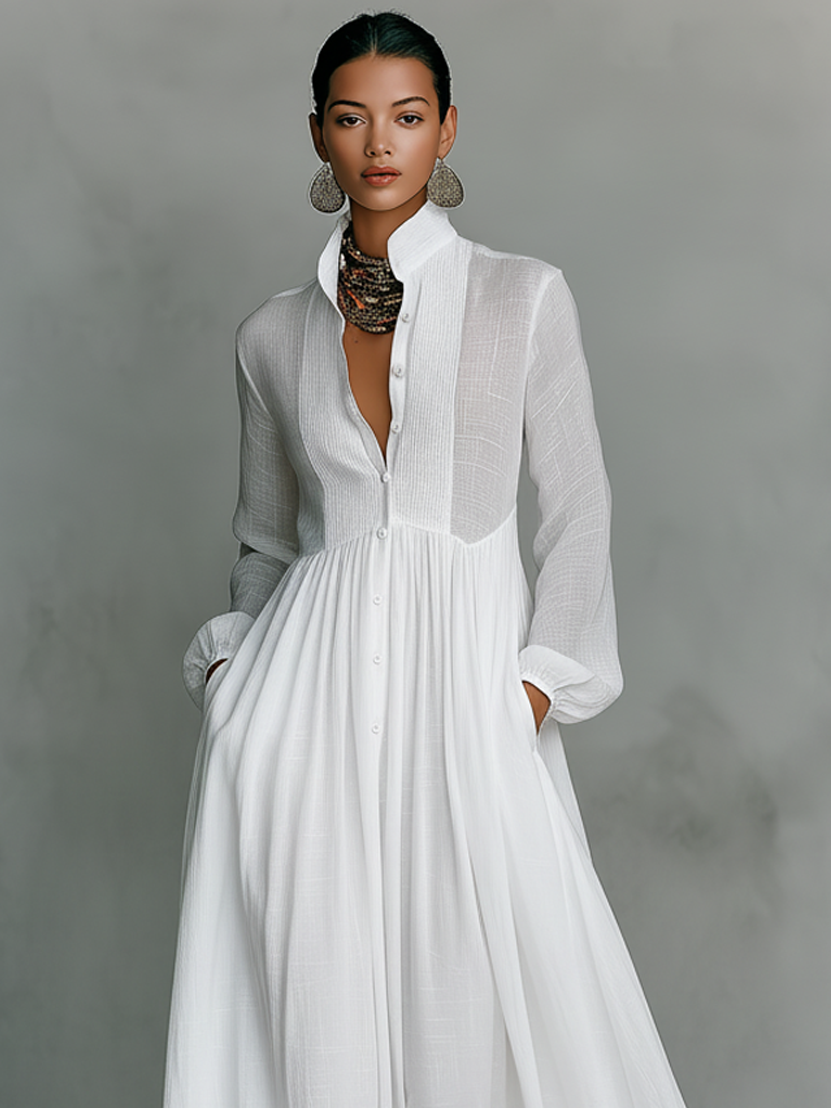 Lakisha - Robe Maxi Patchwork Col Montant