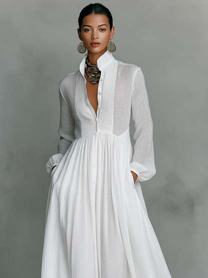 Lakisha - Robe Maxi Patchwork Col Montant
