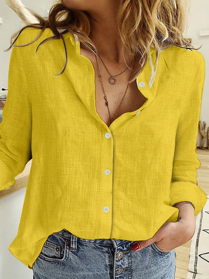 Elowen - Blouse à manches longues avec revers et franges
