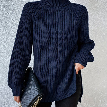 Lysette - Haut en tricot à raglan avec col montant