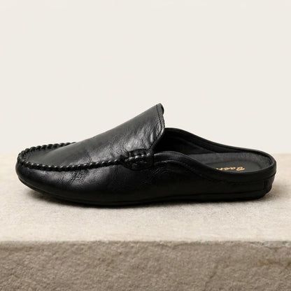 Randy - Mules en cuir avec couture mocassins