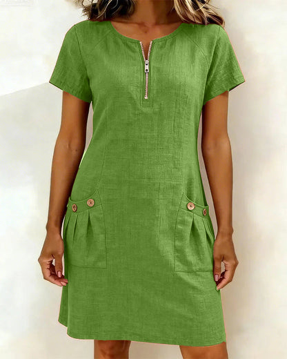 Lina - Robe A-ligne en coton-lin