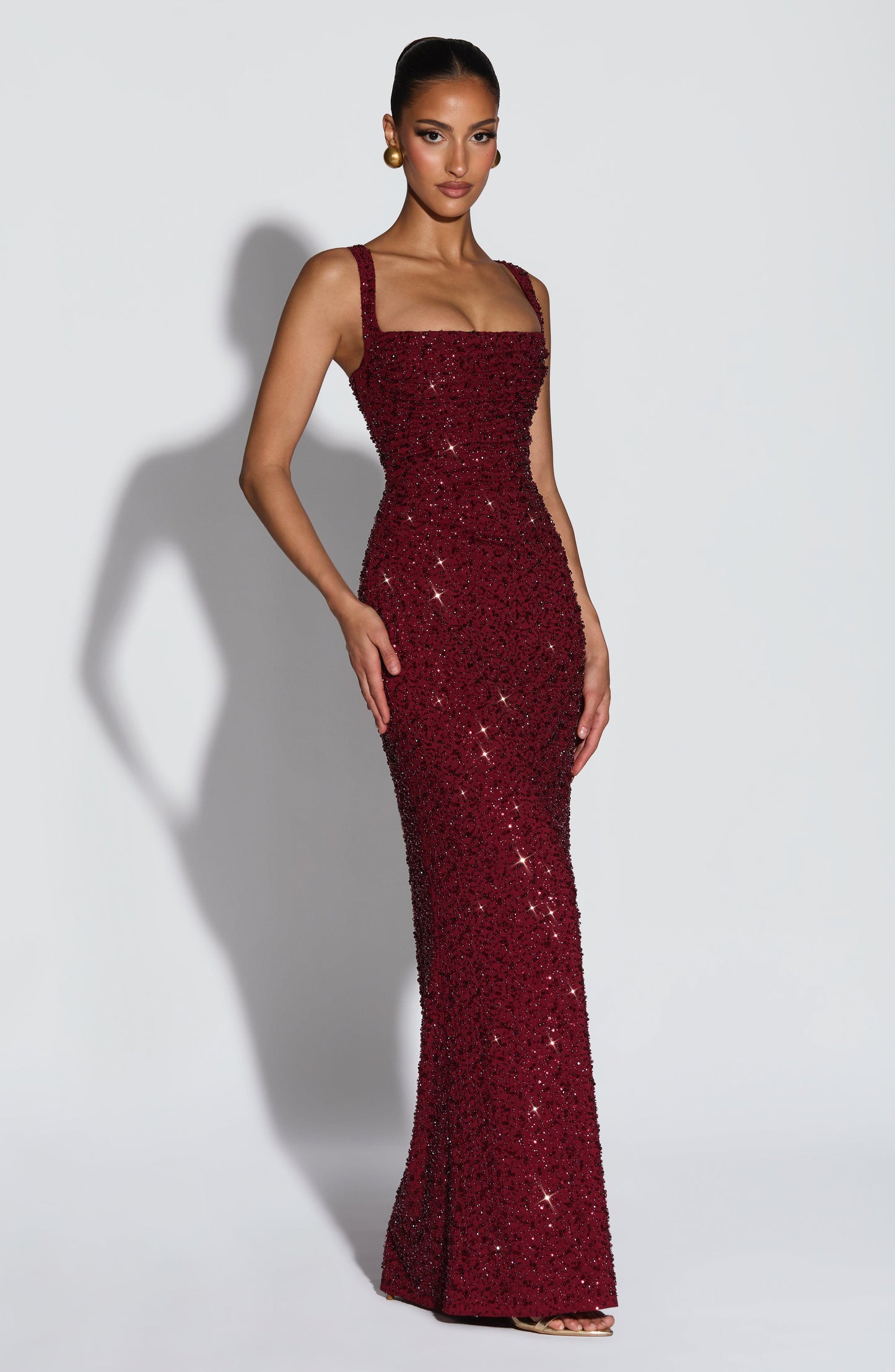 Liora - Robe maxi en corsage scintillant