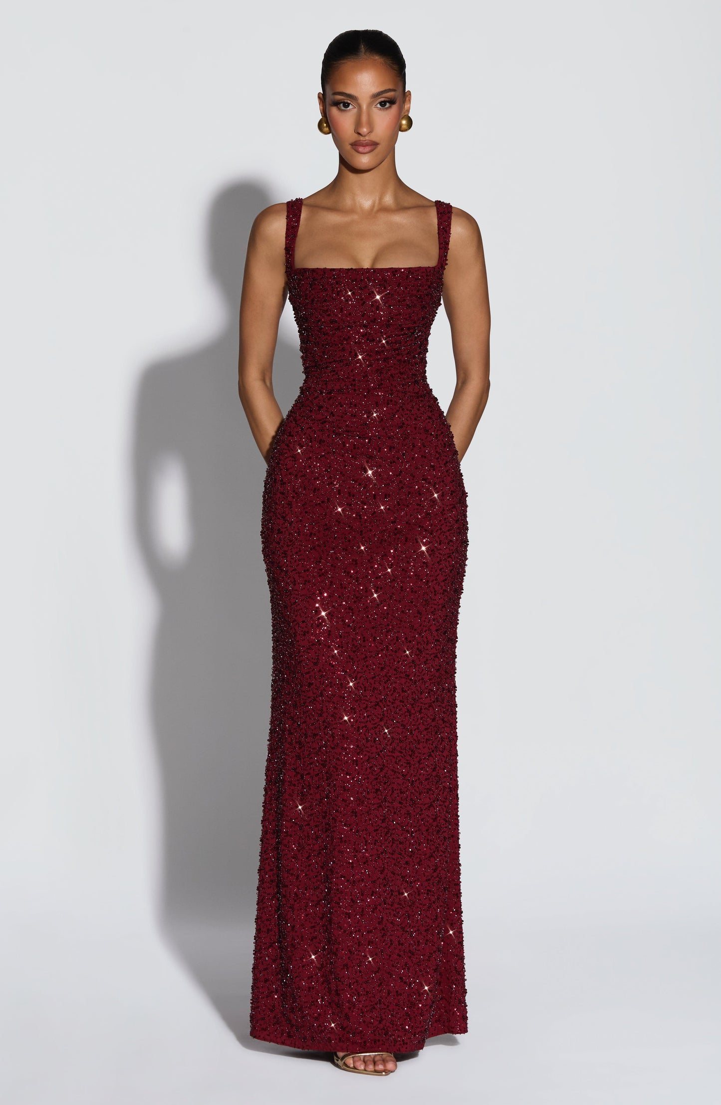 Liora - Robe maxi en corsage scintillant