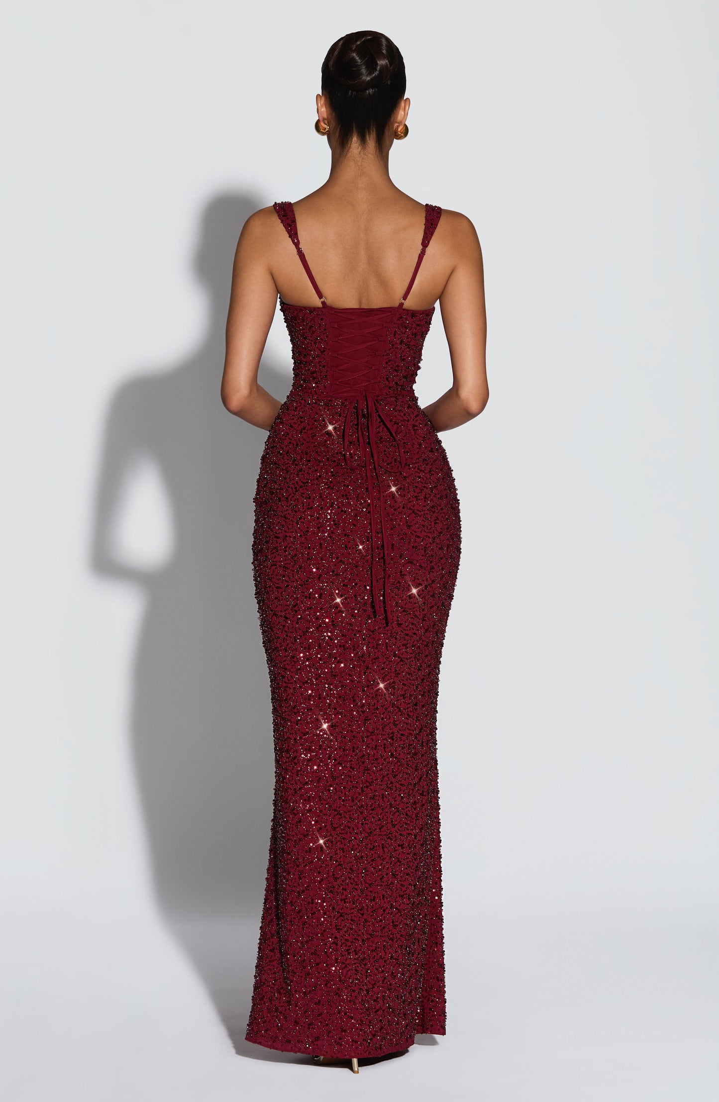 Liora - Robe maxi en corsage scintillant