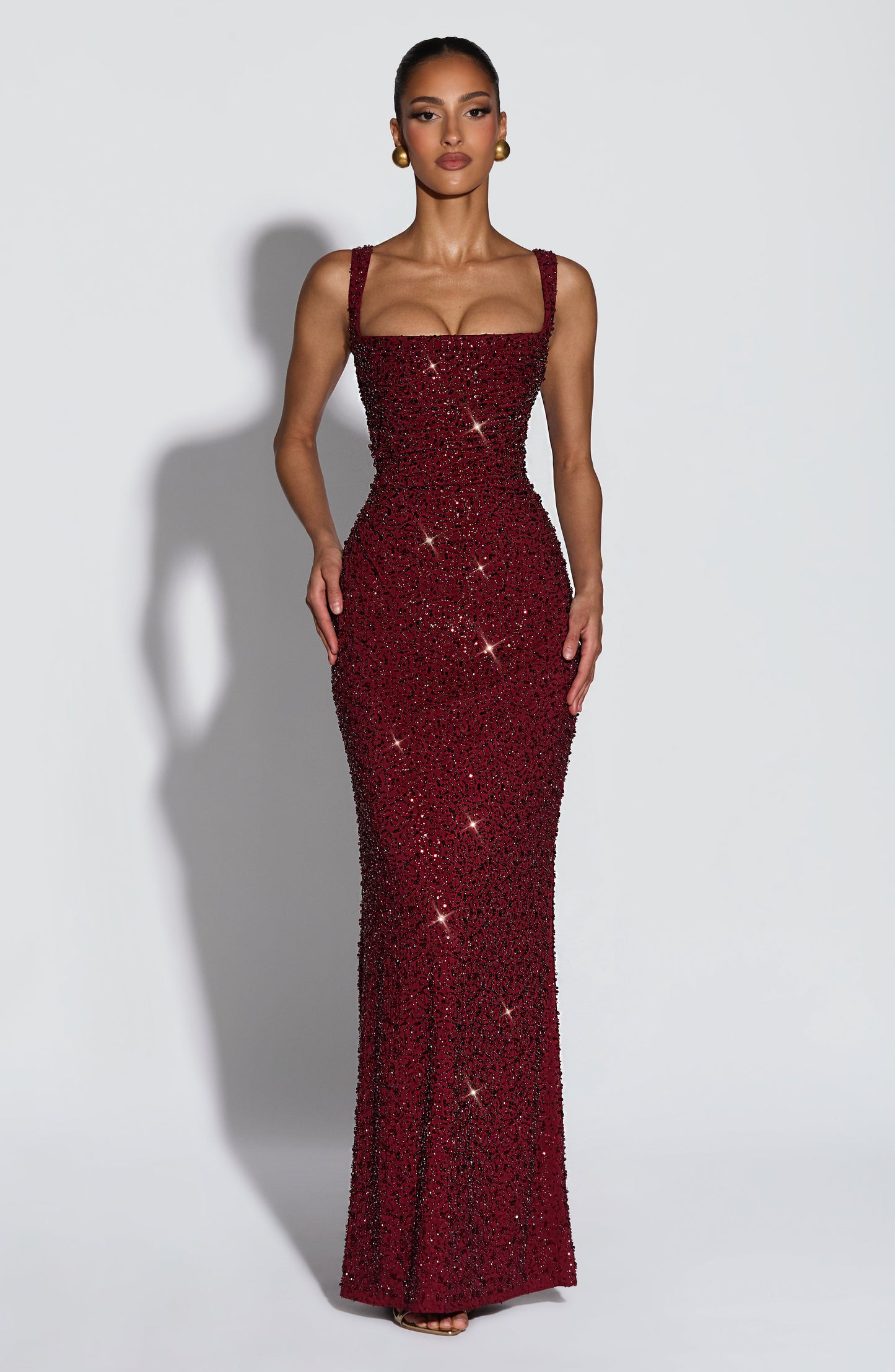 Liora - Robe maxi en corsage scintillant