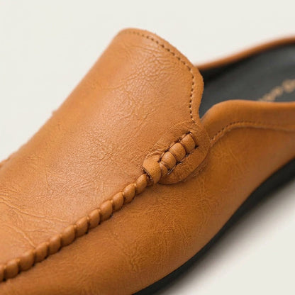 Randy - Mules en cuir avec couture mocassins