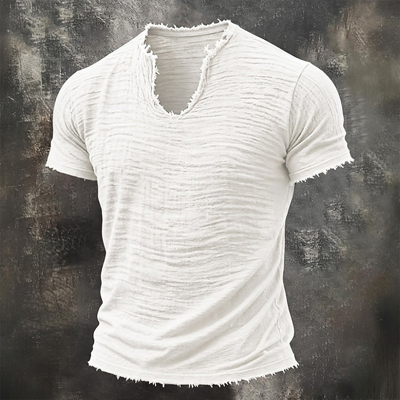Renzo - T-shirt Vintage à Col V