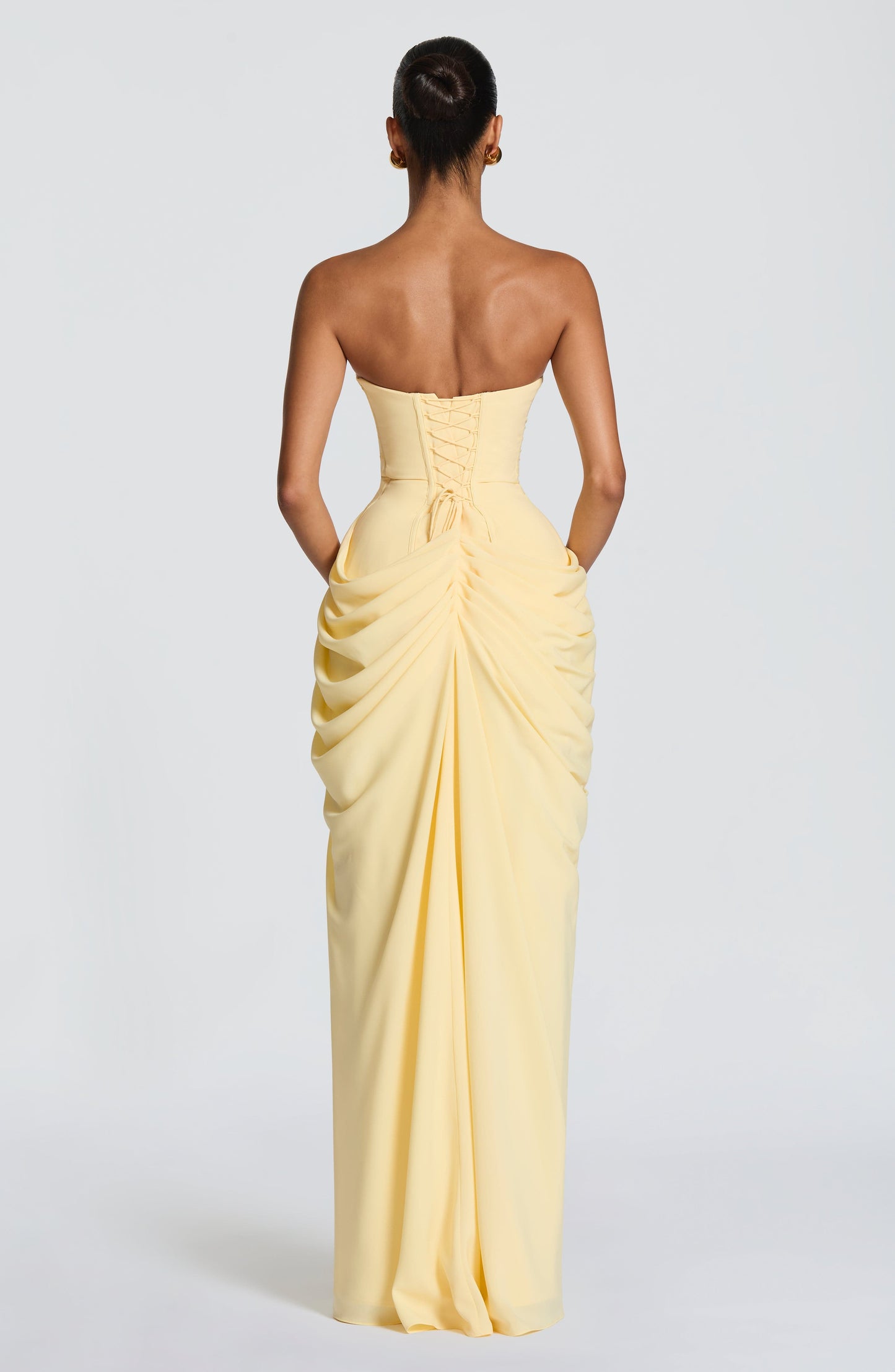 Hannah - Robe maxi drapée avec fente haute