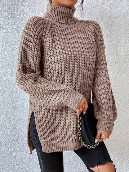 Lysette - Haut en tricot à raglan avec col montant