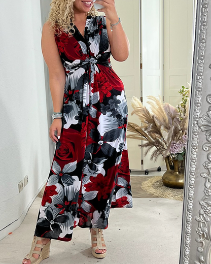 Keri - Robe Maxi Plissée Florale