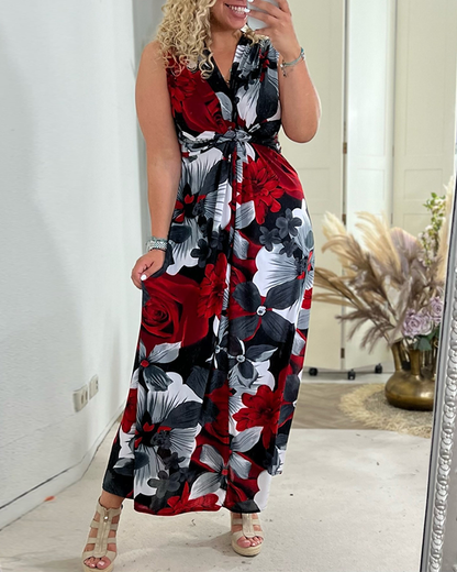 Keri - Robe Maxi Plissée Florale