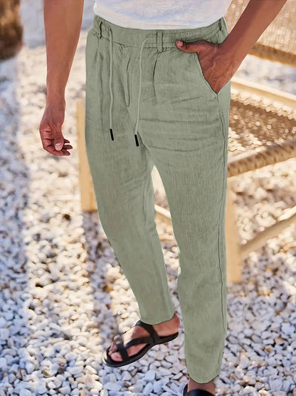 Avenor - Pantalon en lin large avec cordon de serrage