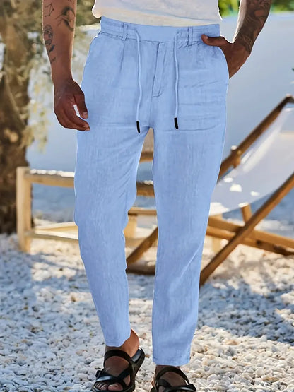 Avenor - Pantalon en lin large avec cordon de serrage