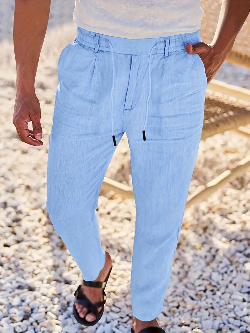 Avenor - Pantalon en lin large avec cordon de serrage