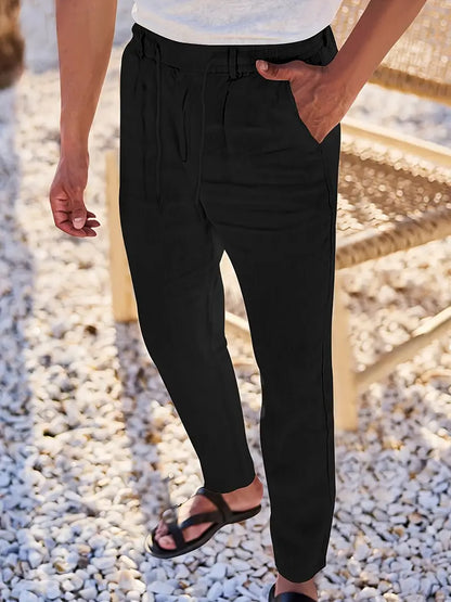 Avenor - Pantalon en lin large avec cordon de serrage