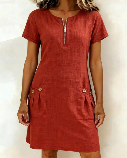 Lina - Robe A-ligne en coton-lin