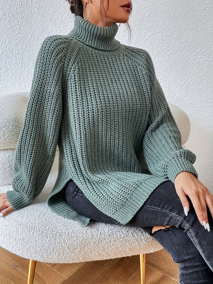 Lysette - Haut en tricot à raglan avec col montant