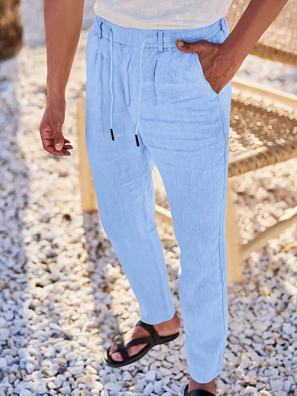 Avenor - Pantalon en lin large avec cordon de serrage