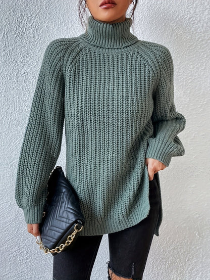 Lysette - Haut en tricot à raglan avec col montant