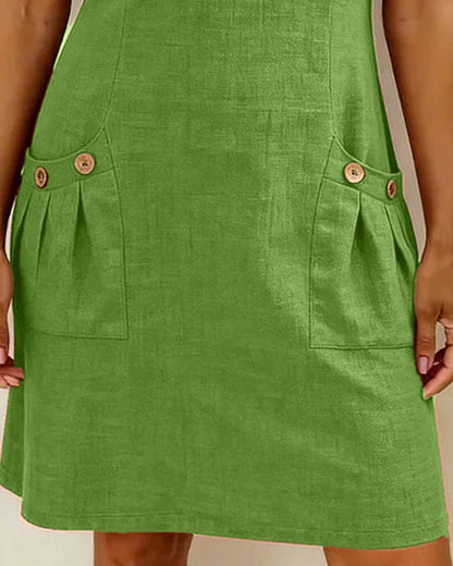 Lina - Robe A-ligne en coton-lin