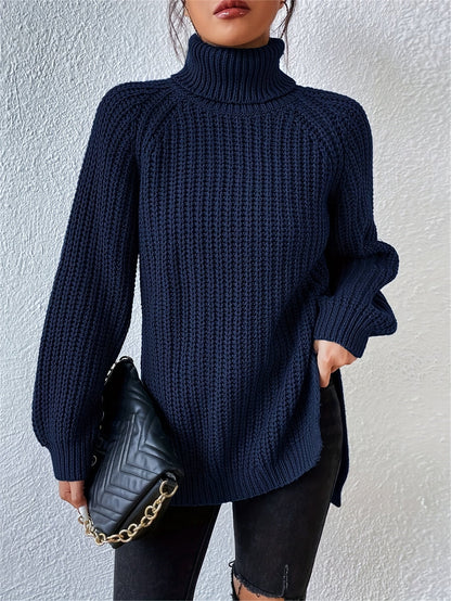 Lysette - Haut en tricot à raglan avec col montant