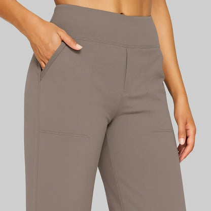 Klara - Pantalon extensible taille haute avec poches