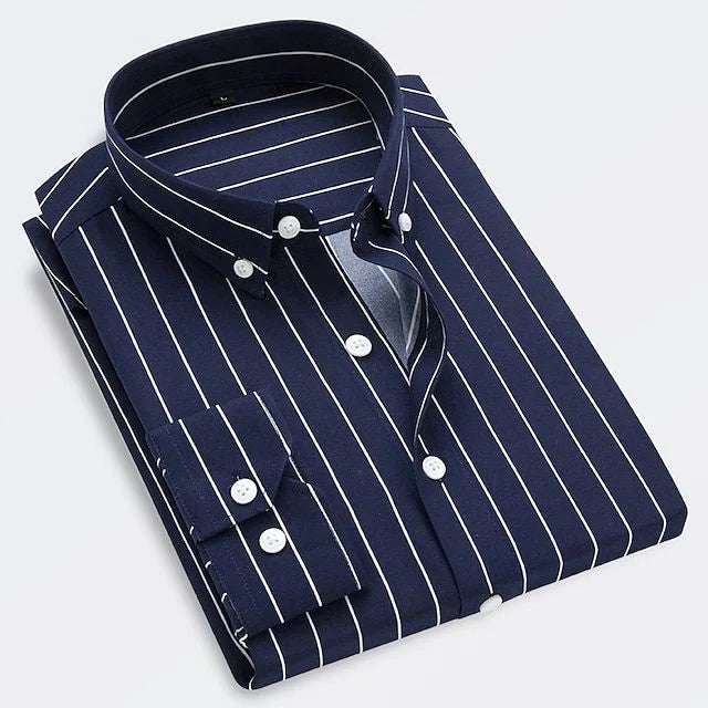 Ervino - Chemise slim-fit en coton à rayures