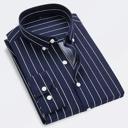 Ervino - Chemise slim-fit en coton à rayures