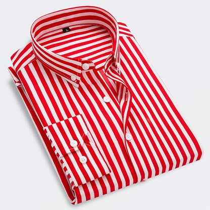 Ervino - Chemise slim-fit en coton à rayures