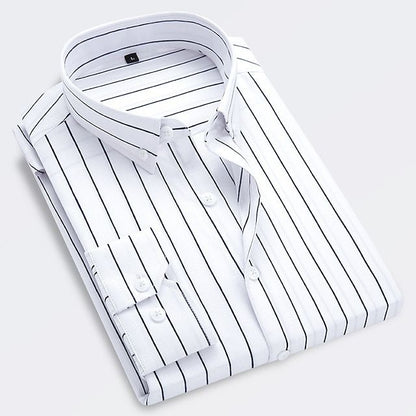 Ervino - Chemise slim-fit en coton à rayures