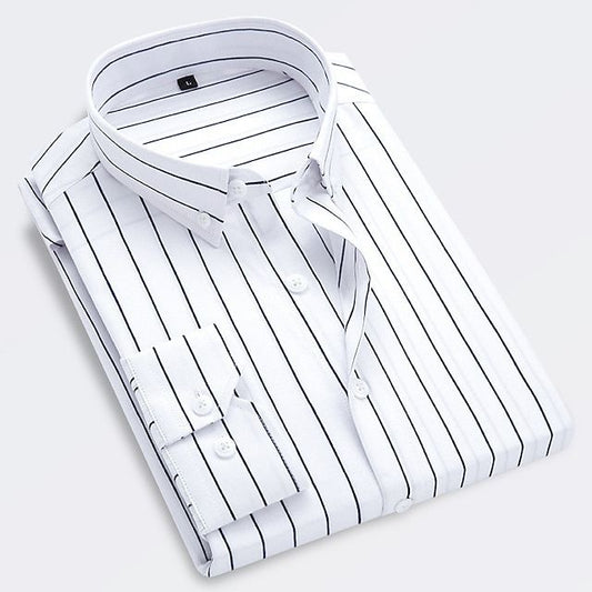 Ervino - Chemise slim-fit en coton à rayures