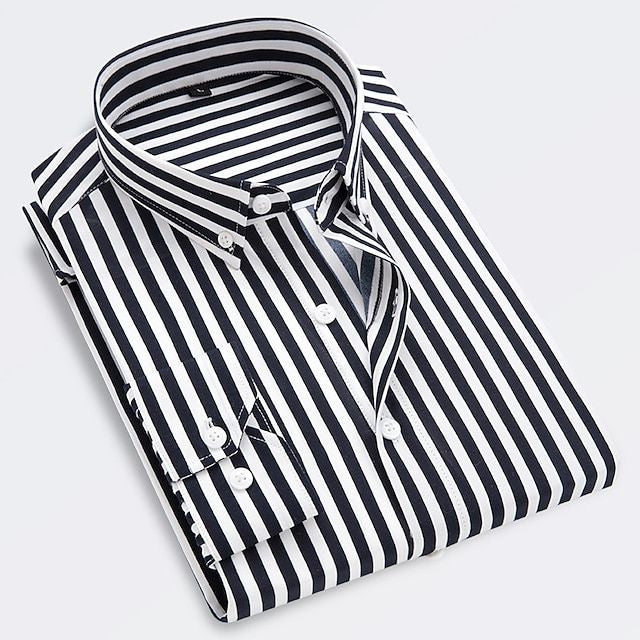Ervino - Chemise slim-fit en coton à rayures