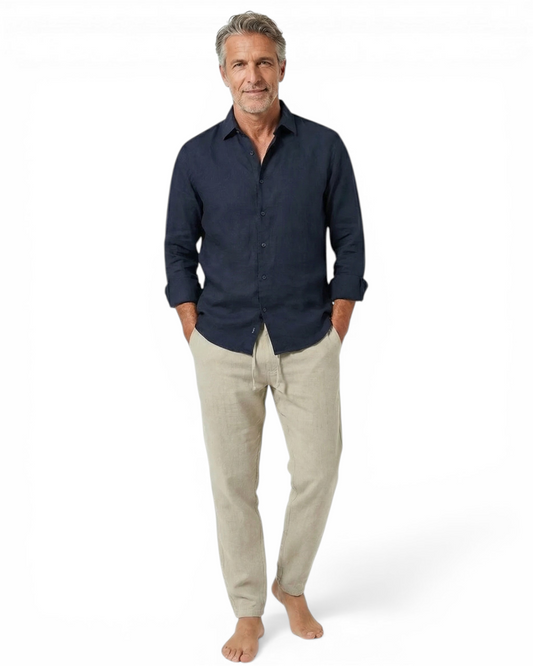 Rivaro - Pantalon de plage en lin pour hommes