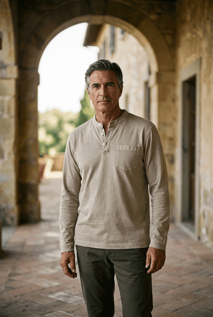 Weldon - Henley à manches longues en coton