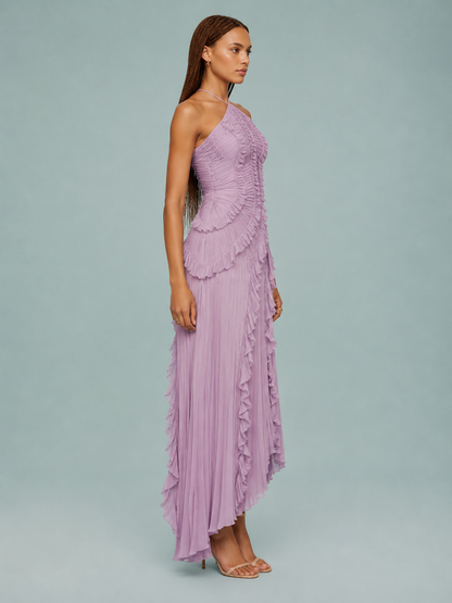 Serelina - Robe maxi à dos nu avec volants