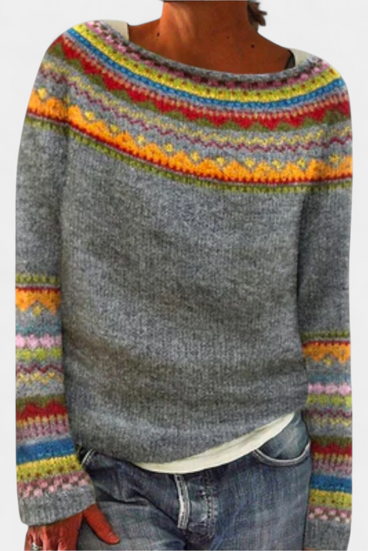 Ivalo - Pull en tricot norvégien à coupe décontractée